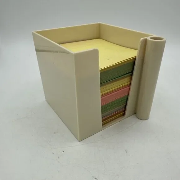 Vintage Notepad Plastic Paper Pen Holder Desk Organizer Stationery - Picture 8 of 13